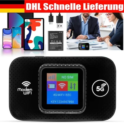 4G LTE Mobiler WLAN Hotspot Wireless WLAN Router WiFi Modem Router für Unterwegs - Bild 1 von 4
