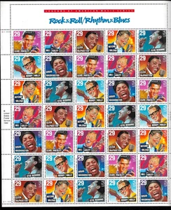 LEGENDS OF AMERICAN MUSIC 1993 US #2724-2730 OTIS REDDING ELVIS 29c STAMP SHEET - Picture 1 of 4