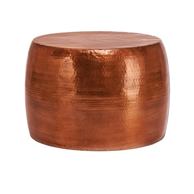 Mesa de centro de aluminio aspecto martillado cobre Ø 53x41 cm WOMO-DESIGN® - Imagen 1 de 4