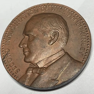 1901 Second Inauguration William McKinley President Theodore Roosevelt VP Medal - Picture 1 of 2