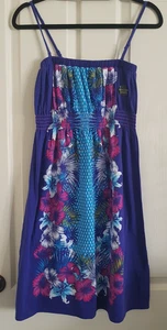 MANTARAY Purple Floral Flowers Beach Dress Detachable Straps UK 12 New - Picture 1 of 7