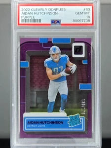 2022 Clearly Donruss Purple #63 Aidan Hutchinson Rookie /175 Lions RC PSA 10 - Picture 1 of 2