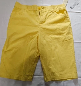 Christopher Banks Shorts Womens Missy Sz 10 Med Bermuda Chino Yellow Classic - Picture 1 of 12