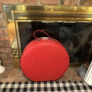 20" Vintage American Tourister Diadem rot Gepäck runde Hutschachtel/Übernacht - Bild 1 von 16