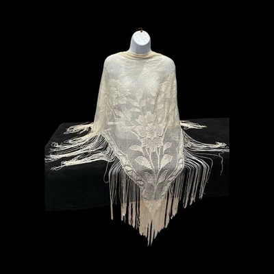 Винтажная металлическая бахрома шаль 70-х сделано в Японии богемное диско фестиваль упаковка - Изображение 1 из 4