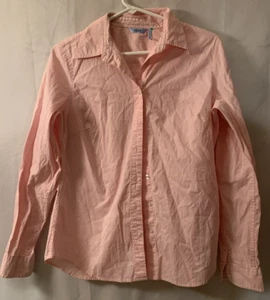IZOD Women's Top Button Up Shirt Pink Size M Long Sleeve Stretch Cotton Blend - Picture 1 of 3