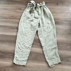 A New Day Light Sage Green Paper Bag Pants Women Size Small