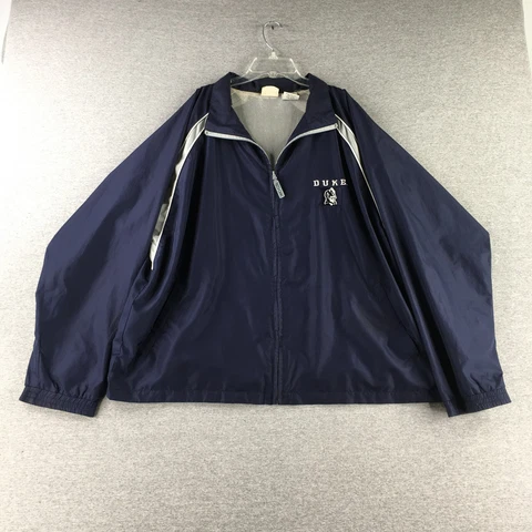 Vintage Duke Jacket Mens Extra Large Windbreaker Full Zip Blue Red Oak Football Cover