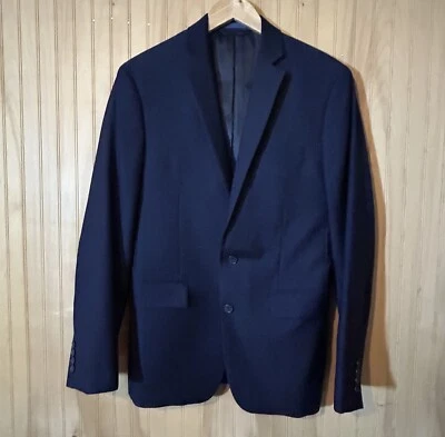 Ryan Seacrest Distinction Suit Jacket Navy Blue 38R 100% Wool - Image 1 of 4