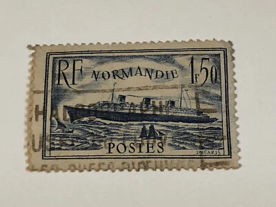 FRANCE STAMP 1F50 NORMANDIE Dark Blue - Image 1 of 2