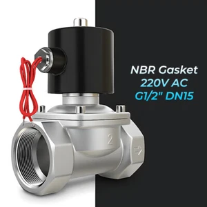 1/2" Stainless Steel Electric Solenoid Valve 220V AC Normally Closed Water Air - Picture 1 of 5