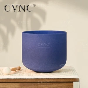 CVNC 432Hz 8"A Zafiro Piedra Preciosa de Color Cristal Esmerilado Cuenco Cantor Reiki - Imagen 1 de 7