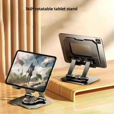 Foldable Alloy Metal Adjustable Rotating Tablet Stand For iPad Pro/ Air/ Mini - Image 1 of 4