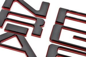Gloss BLACK w Red OUTLINE 3D RAISED TAILGATE LETTERS FOR RANGER 2024 2025 - Picture 1 of 6