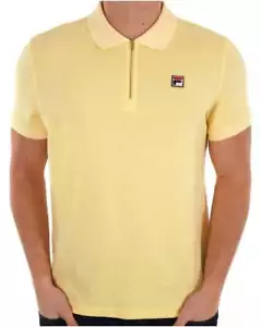 Fila Vintage Benjamin Waffle Zip Polo Light Yellow - Picture 1 of 3