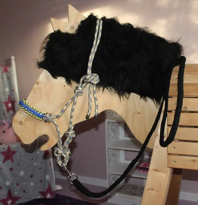 KNOTENHALFTER STRASS glitzer PONY Schmuckhalfter HALFTER FÜHRSTRICK  HOLZPFERD - Bild 1 von 3