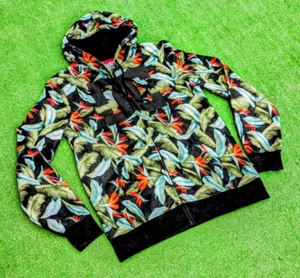 DC Shoes Men’s Med Zip-Up Hoodie Birds Of Paradise All Over Graphic Print NWOT - Picture 1 of 8
