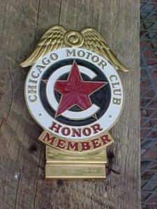 1940s CHICAGO MOTOR CLUB HONOR MEMBER TRUNK LID BADGE NOS VON DUTCH FLYING EYE - Picture 1 of 11
