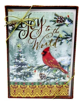 Punch Studio 12 Christmas Holiday Cards/Envelopes Cardinal 43133 5"x 7" - Image 1 of 4