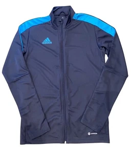 Adidas Men's Tiro Track Jacket Navy Blue Football Three Stripes Small Full Zip - Picture 1 of 8