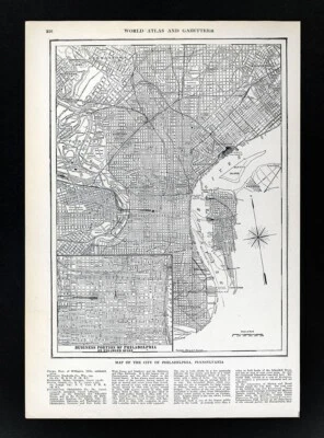 1919 Rowland Map Philadelphia Pennsylvania - Washington Square  Fairmont Park PA - Image 1 of 4