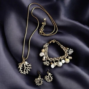 Brighton Riff Koralle Perlenkette Ohrringe Armband Set Ozean Muschel nicht mehr produziert - Bild 1 von 11