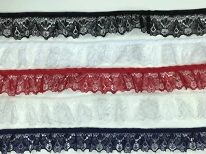 Pretty Gathered Nottingham Lace Trim 1.25"/3.5cm CHOOSE COLOUR/LENGTH - Picture 1 of 35