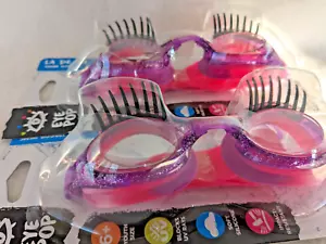 2 Big Eyelash Aqua Leisure Swim Goggles UV Protection Youth Eye Pop La De Da - Picture 1 of 3