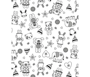 Fabric Teddy Bear Toys Dolls Michael Miller 100% Cotton 112cm wide #8635W White - Picture 1 of 1