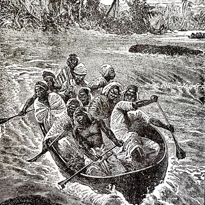 Lady Alice Congo Rapids 1890 木质雕刻维多利亚斯坦利非洲 DWAA2A — 第 1/2 张图片