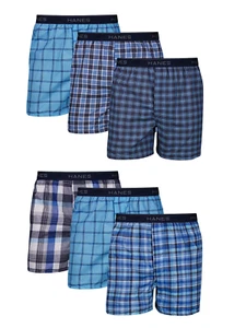 Hanes Men'S Value Pack Woven Boxers, 6 Pack - Picture 1 of 12
