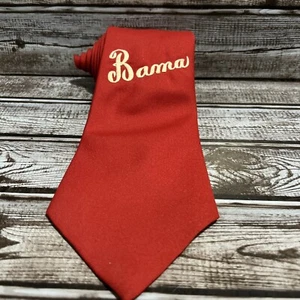 Vintage Alabama Crimson Tide Tie Polyester Scripted Embroidered  - Picture 1 of 6