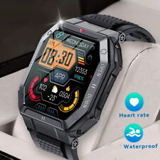 2023 Bluetooth Smartwatch Herren watch Fitness Herzfrequenz Pulsuhr Blutdruck -(