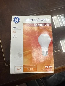 GE 40W Ultra Soft White A19 Light Bulbs 445 Lumens 4 Pack New Tested - Picture 1 of 1
