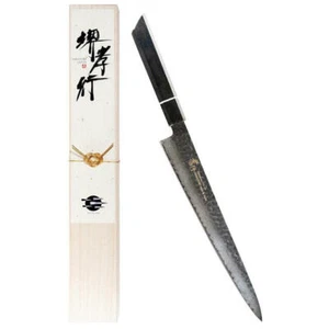 Cuchillo de cocina hoja japonesa longitud 240 mm TAKAYUKI SAKAI Senkoku Damasco rebanadora - Imagen 1 de 7