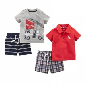 Simple Joys by Carter's Set Of 4 Pieces Short And Shirt For Boys | 24Months NEW - Picture 1 of 5