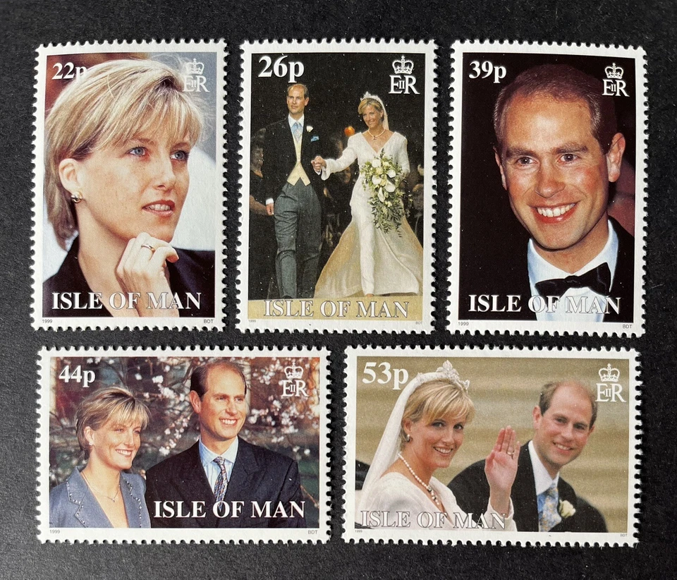 ОСТРОВ ЧЕЛОВЕК 1999 НОВОМ MNH КОРОЛЕВСКАЯ СВАДЬБА EDWARD И СОФИ НАБОР МАРОК - БЕСПЛАТНАЯ UK P & P - Изображение 1 из 1