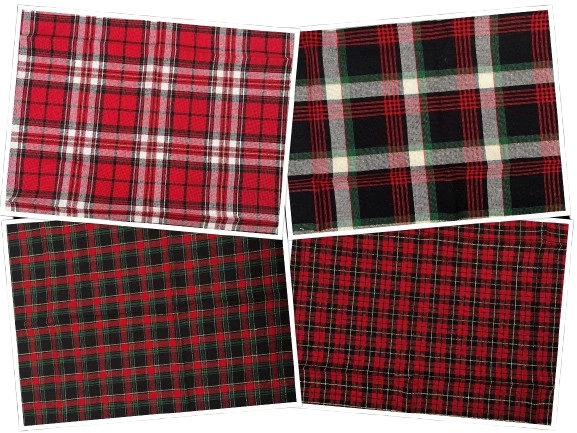 CRAFT COTTON COMPANY Red Tartan Metallic Cotton Fabric Black White Gold Checkered Plaid Craft Sew 44"