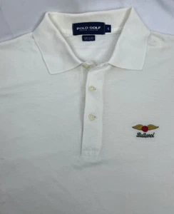 VTG POLO GOLF x BALTUSROL Size L Mens White Polo Shirt Cotton Golf - Picture 1 of 7