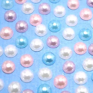 1000 Half Round Flat Back Pearls Acrylic Gems Craft Embellishments Card Making - Picture 1 of 9