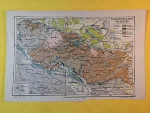 1890 Harz Mountains GEOLOGICAL MAP Vintage Germany ORIGINAL 6.5 x 9.5"- C19 - Picture 1 of 6