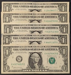 Lotto di (5) 2017 A $1 serie fantasia, scala mista sparsa completa, da 1 a 8 - Foto 1 di 11