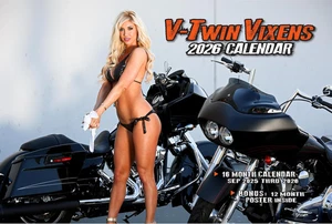 Wandkalender 2026 V-Twin Füchsin Motorrad Deluxe, mit gratis Poster, 2025-2026 - Bild 1 von 12