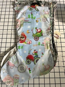 bucilla Christmas Stocking fabric liner Farms Animal On A Light Blue ColorFabric - Picture 1 of 2