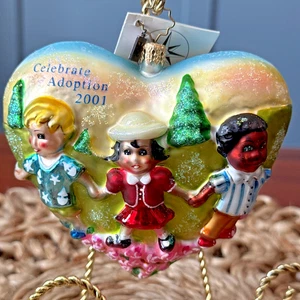 Christopher Radko Celebrate Adoption 2001 Ornament Dave Thomas Foundation Herz - Bild 1 von 8