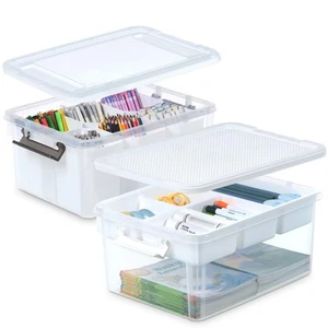 Citylife 17 QT Plastic Storage Bins Clear Storage Box with Lids Multipurpose ... - Picture 1 of 7