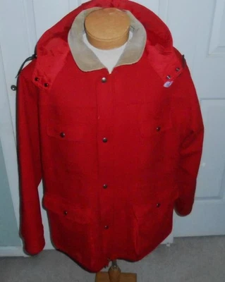 PENDLETON MENS OUDOORSMAN HOODED WOOL COAT THINSULATE RED U.S.A. LARGE *READ* - Image 1 of 4