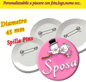 C01 Spilla 4,5 cm Spillina Addio Nubilato Matrimonio Nozze Sposa - Bild 1 von 1