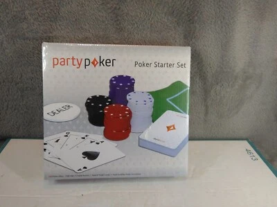 Party Poker Poker Starter Set, 120 Chips, Texas Hold'Em, Hong Kong, Sealed - Image 1 of 4