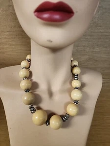 Susan Cummings Beaded necklace Sterling beads & clasp 19" - Picture 1 of 6
